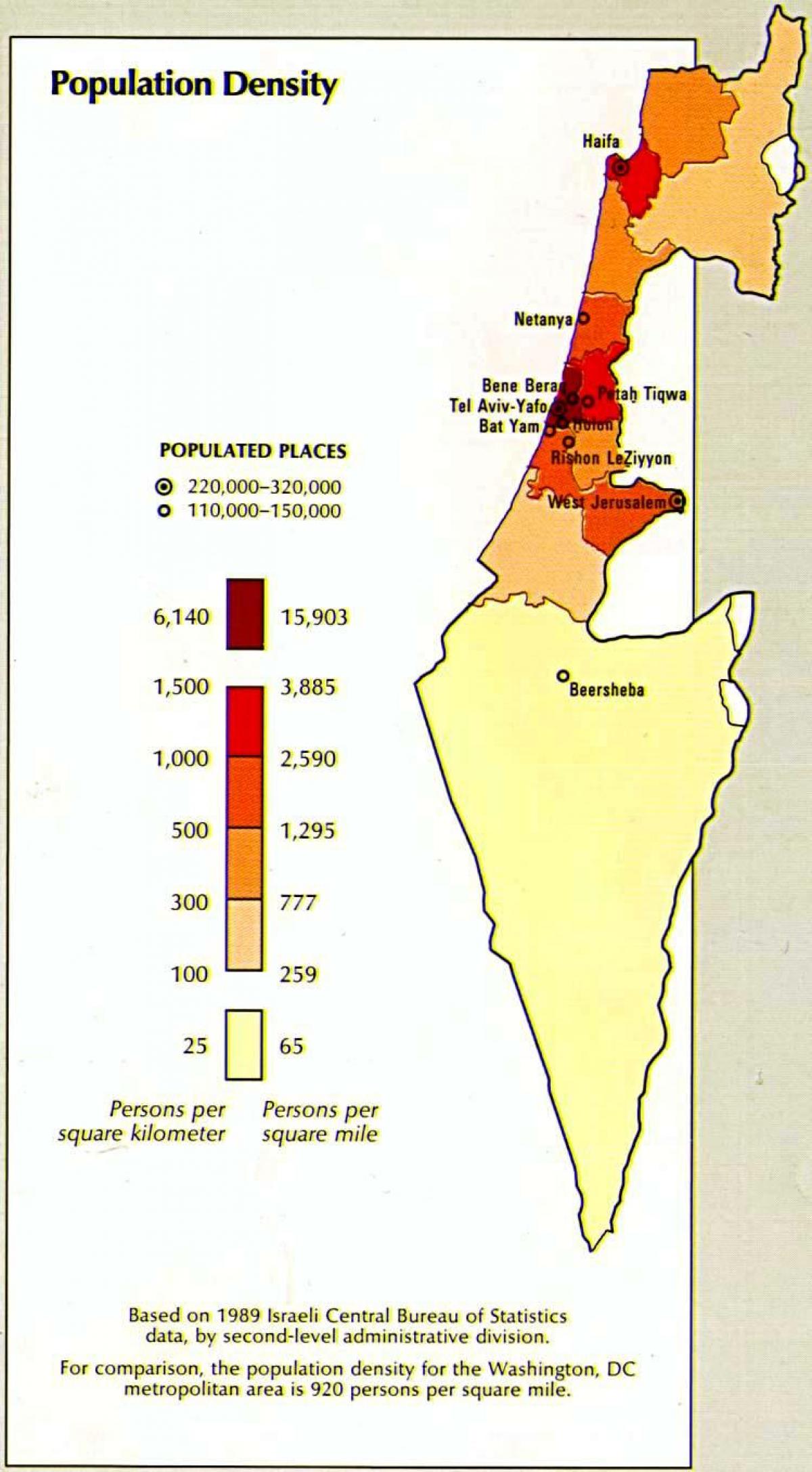 kaart van israel bevolking