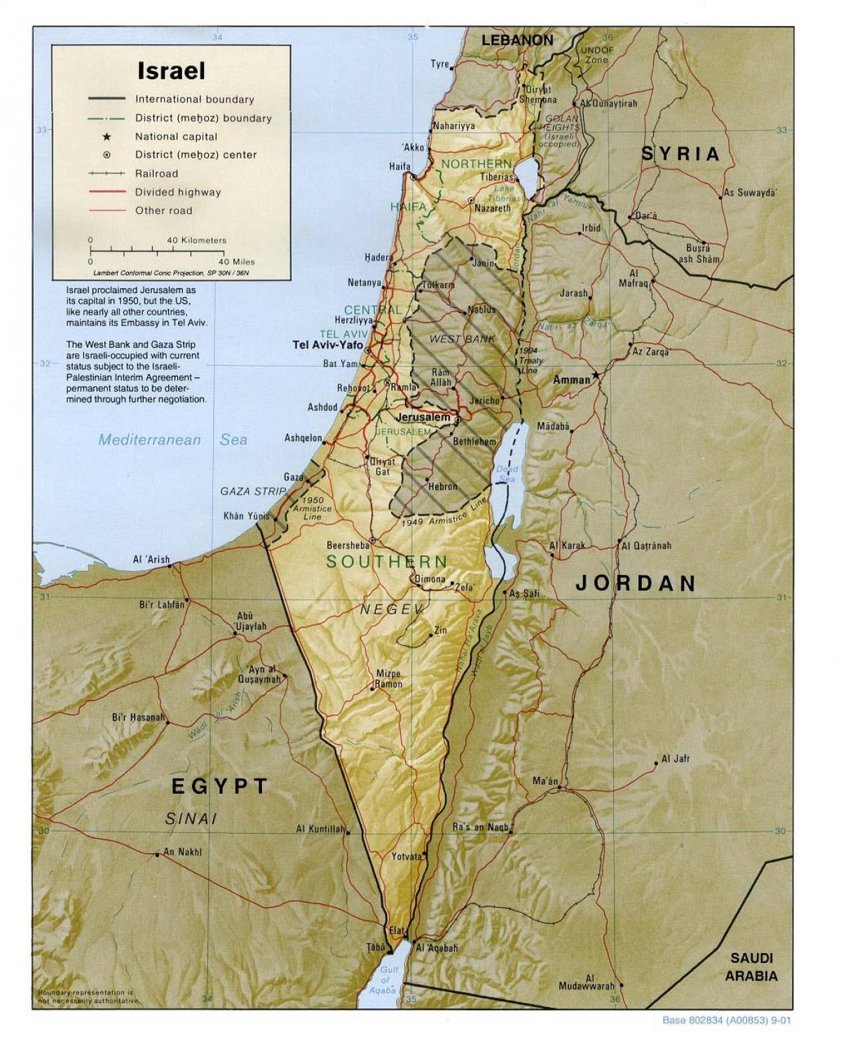 kaart van israel geografie 