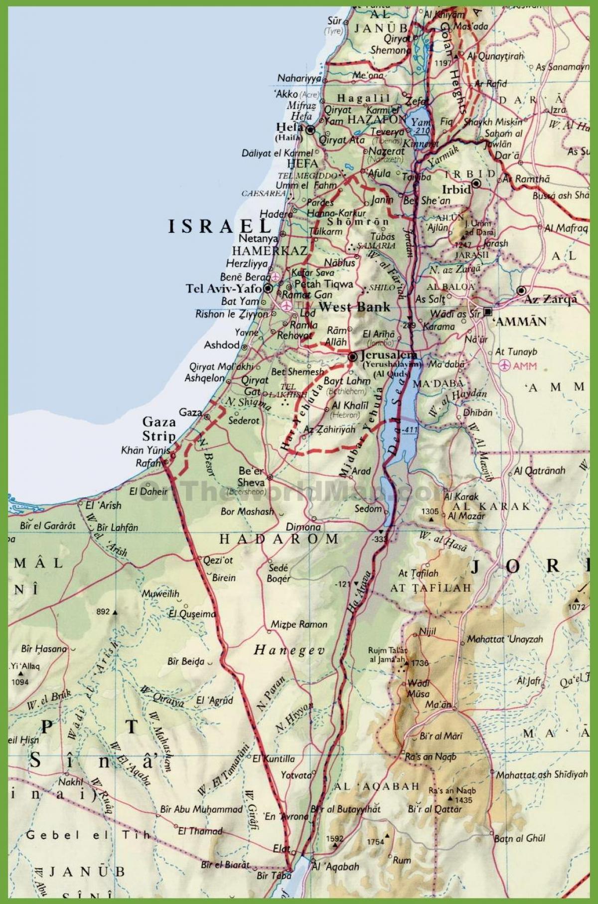 israel stede kaart