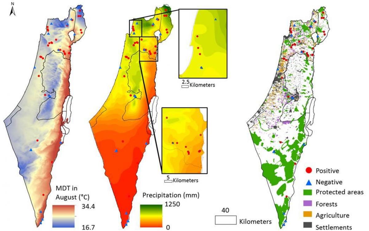 kaart van israel klimaat