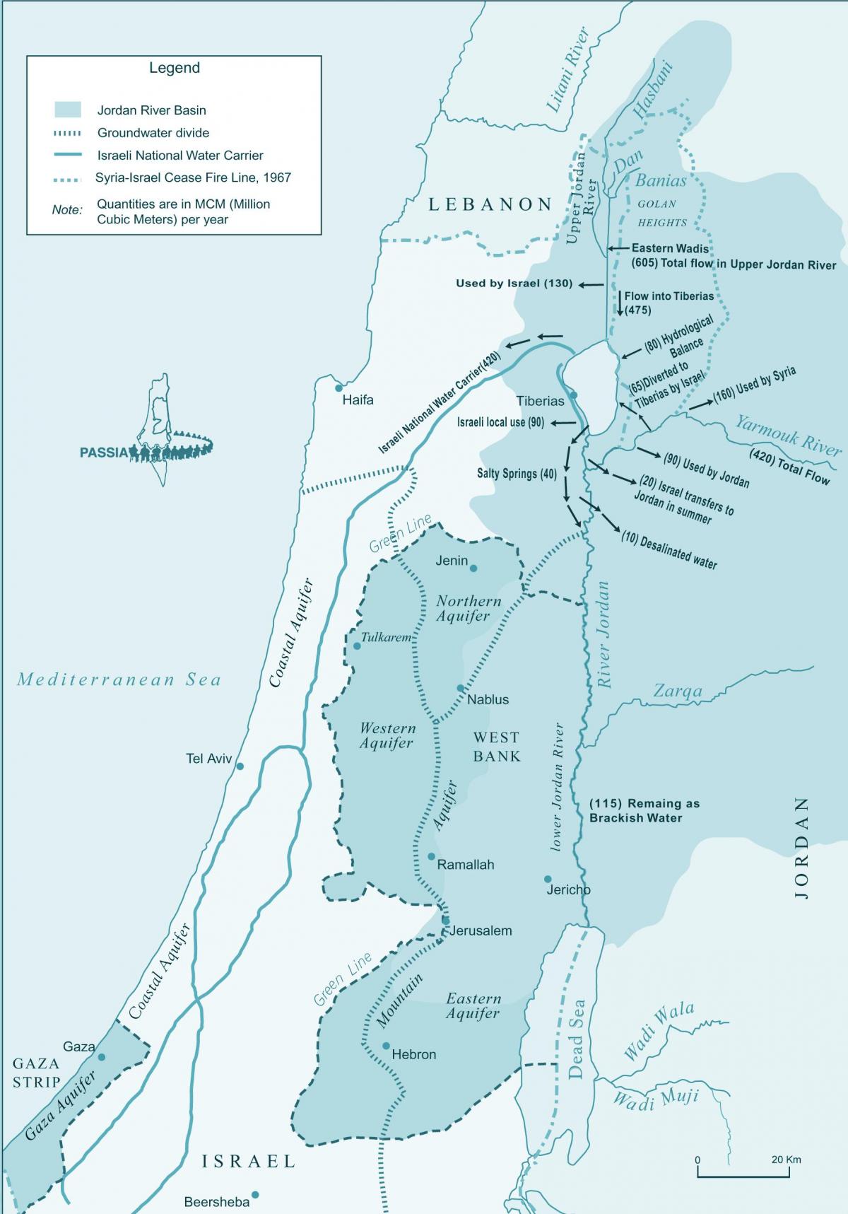 kaart van israel rivier