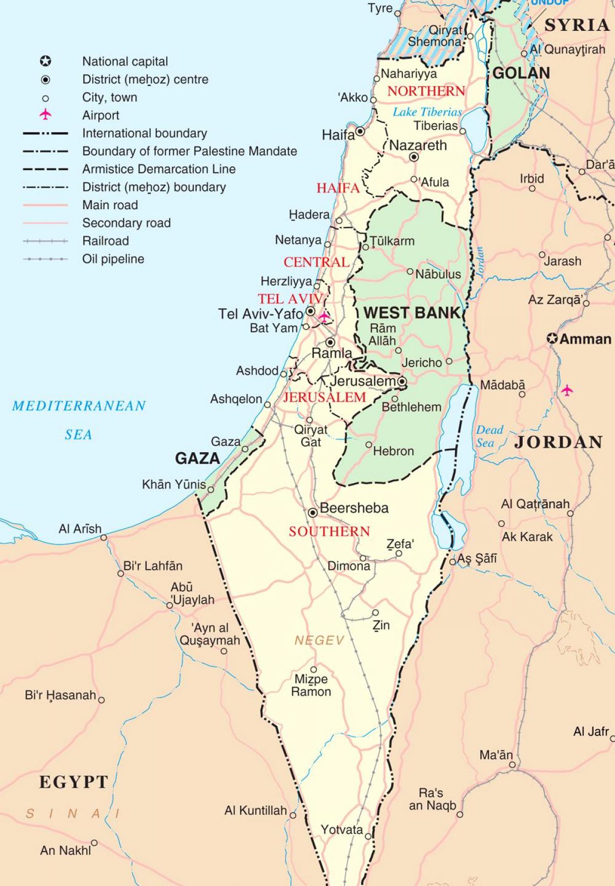kaart van israel toeriste